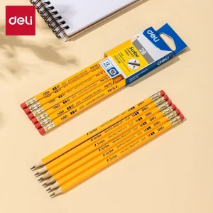 Bút chì Deli C037 2B - Thân lục giác, có đầu tẩy