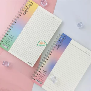 Sổ lò xo bìa nhựa trong khổ A5 Classmate 200 trang LA5-20-023 - Dòng kẻ Caro 5mm, định lượng 100gsm
